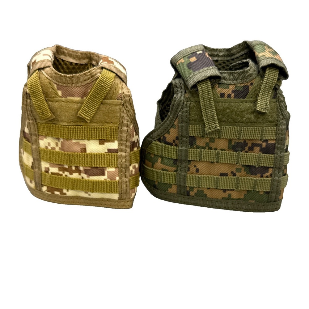 Set 2-Tactical Beer Vest Molle Vest Mini Wine Bottle Cover Vest Cooler Airsoft